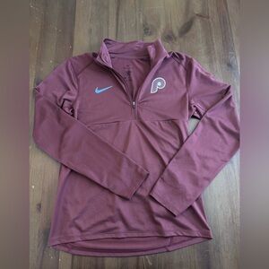 Women's Nike Burgundy Philadelphia Phillies Quarter-Zip Pullover
